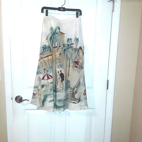 Collector's vintage Ralph Lauren silk skirt "roaring 20's print--MUST SEE - Picture 2 of 13